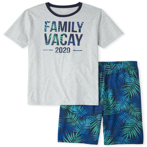 

s Mens Matching Family Vacay 2020 Cotton Pajamas - Blue - The Children's Place