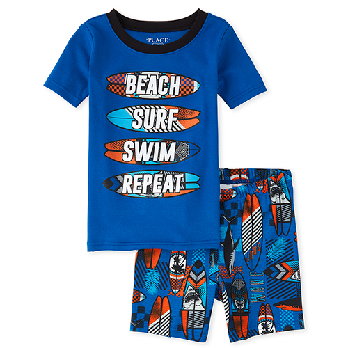 

s Boys Surf Shark Snug Fit Cotton Pajamas - Blue - The Children's Place