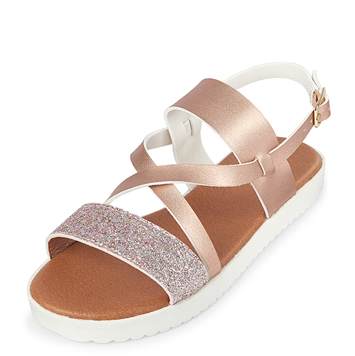 

Girls Metallic Glitter Sandals - The Children's Place