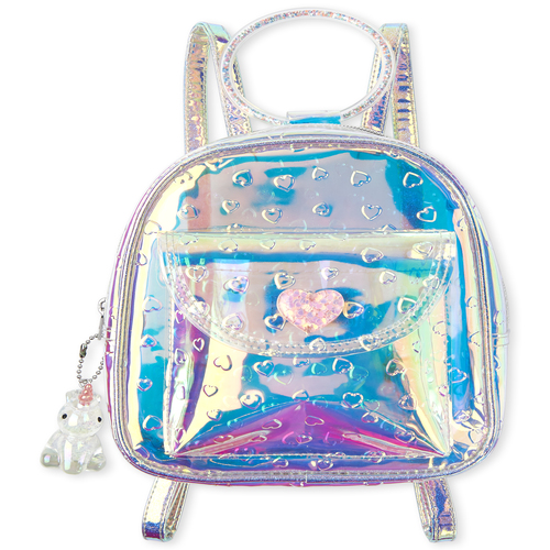 

Girls Embossed Heart Holographic Mini Backpack - Multi - The Children's Place