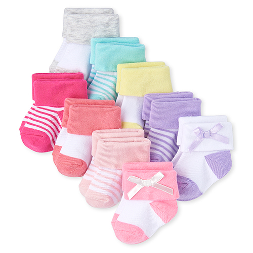 

Newborn Baby Striped Turn Cuff Socks 9-Pack - Multi - The Children's Place