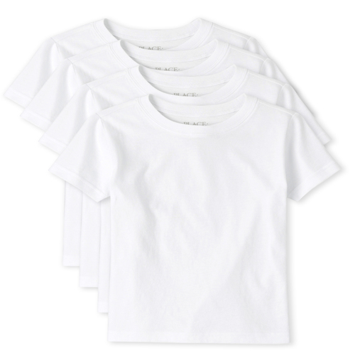 

Boys Boys Basic Layering Tee 4-Pack - White T-Shirt - The Children's Place