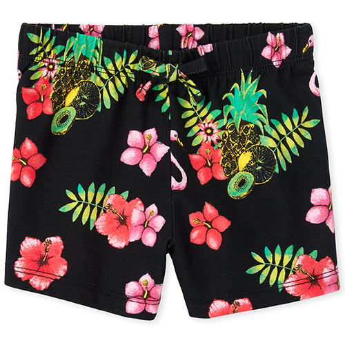 

Baby Girls Baby And Toddler Mix And Match Tropical Flamingo Shorts - Black - The Children's Place