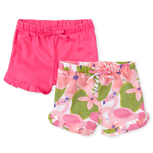 

Newborn Baby Flamingo Ruffle Shorts 2-Pack - Pink - The Children's Place