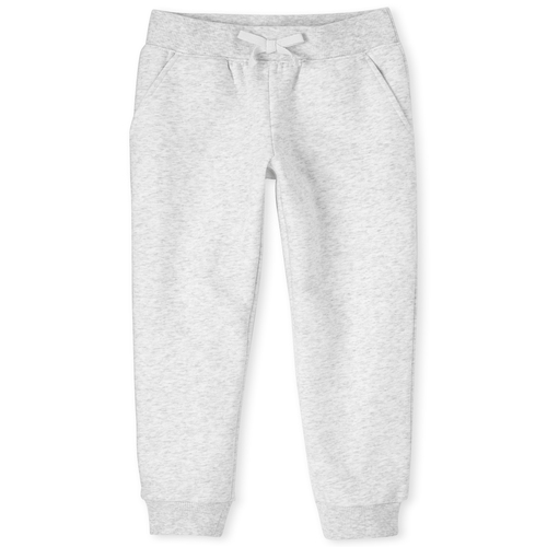 

Girls Uniform Active Fleece Jogger Pants - Gray - The Children's Place