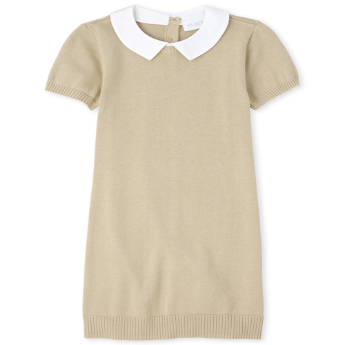 

Girls Uniform 2 In 1 Sweater Dress - Tan - The Children's Place