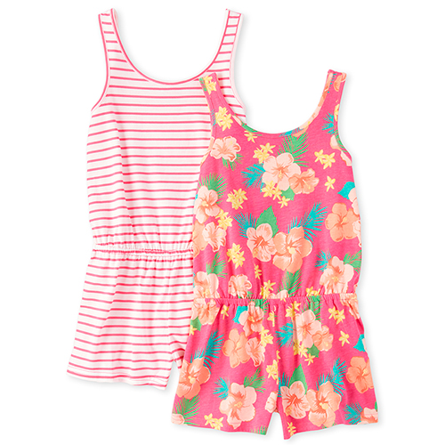 

Girls Print Romper 2-Pack - Pink - The Children's Place