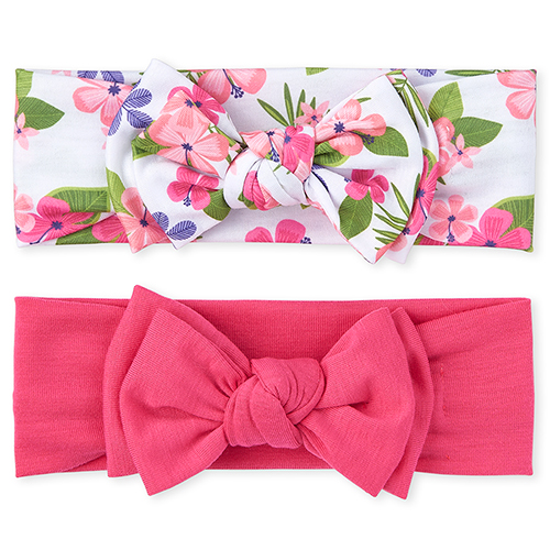 

Newborn Baby Floral Bow Headwrap 2-Pack - Pink - The Children's Place