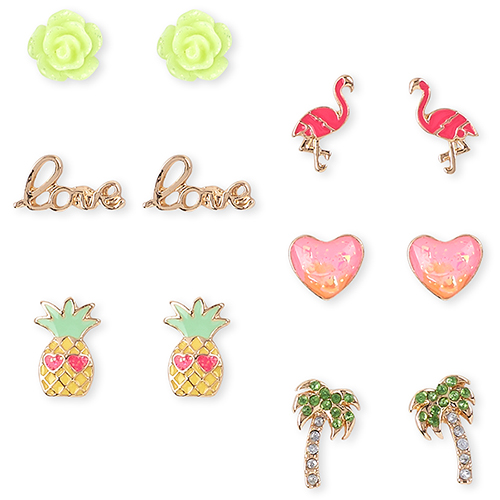 

Girls Tropical Earrings 6-Pack - Multi - The Children's Place