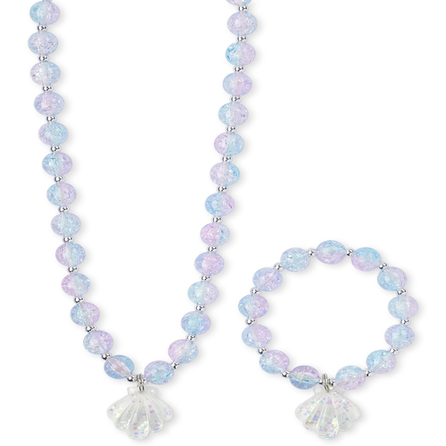 

Girls Glitter Seashell Beaded Necklace And Bracelet Set - Multi - The Children's Place