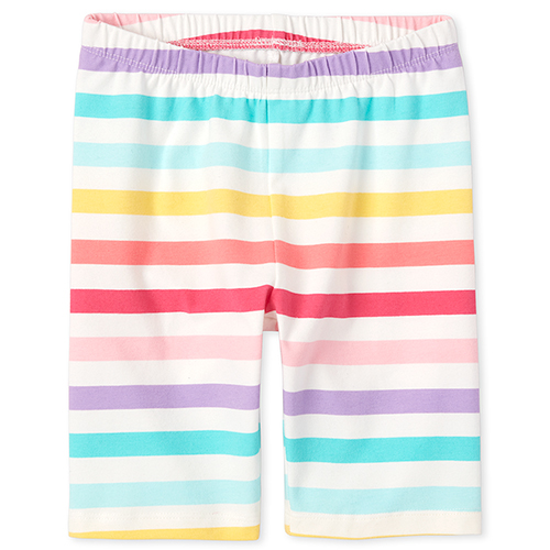 

s Mix And Match Rainbow Striped Bike Shorts - White - The Children's Place