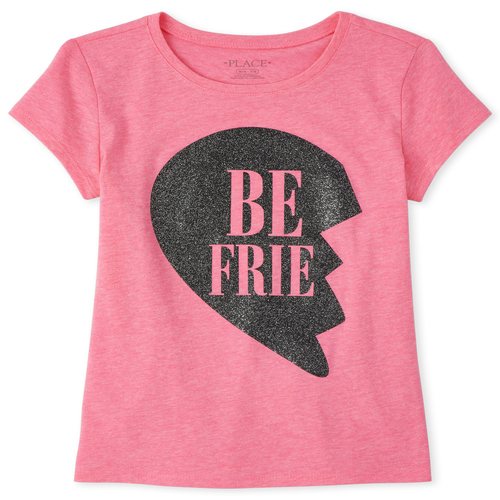 

s Glitter Best Friends Graphic Tee - Pink T-Shirt - The Children's Place