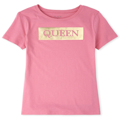 

Womens Mommy And Me Foil Queen Matching Graphic Tee - Pink T-Shirt - The Children' Place