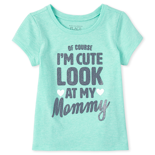 

s Baby And Toddler Glitter Mommy Graphic Tee - Blue T-Shirt - The Children's Place