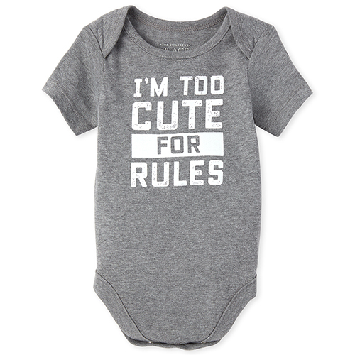 

s Baby Boys Mommy And Me Too Cute Matching Graphic Bodysuit - Gray - The Children's Place