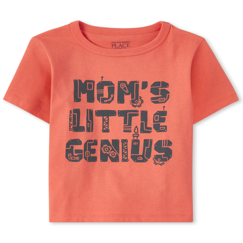 

s Baby And Toddler Boys Mom's Genius Graphic Tee - Orange T-Shirt - The Children's Place