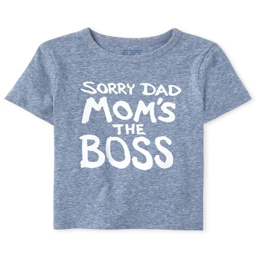 

s Baby And Toddler Boys Mom's The Boss Graphic Tee - Blue T-Shirt - The Children's Place