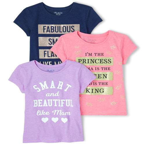 

s Glitter Family Graphic Tee 3-Pack - Multi T-Shirt - The Children's Place