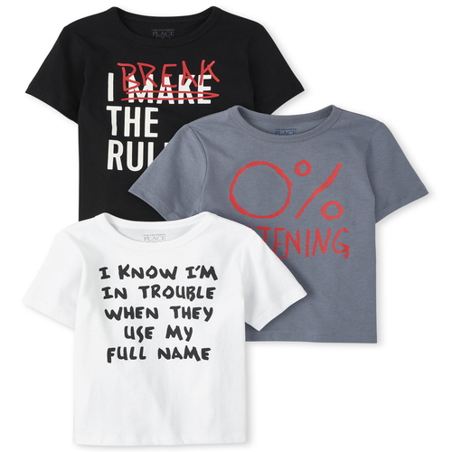 

s Baby And Toddler Boys Rules Graphic Tee 3-Pack - Multi T-Shirt - The Children's Place