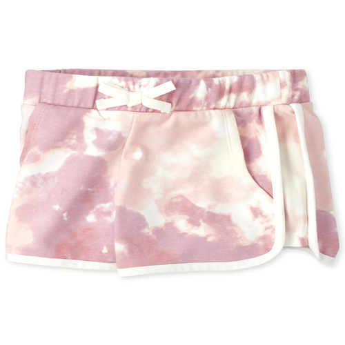 

Girls Active Tie Dye Fleece Shorts - Pink - The Children's Place