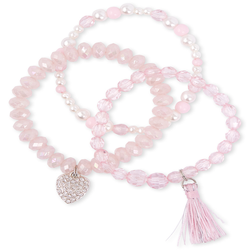 

Girls Heart Tassel Beaded Bracelet 3-Pack - Multi - The Children's Place