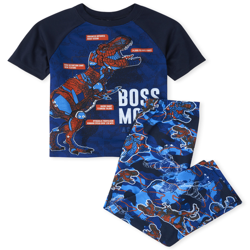 

s Boys Boss Mode Dino Pajamas - Blue - The Children's Place