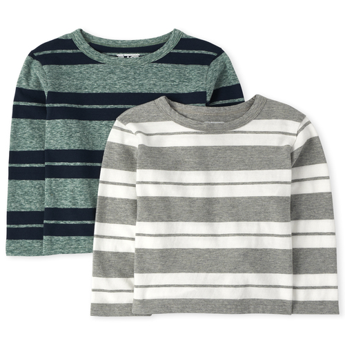 

s Baby And Toddler Boys Striped Top 2-Pack - Green - The Children's Place