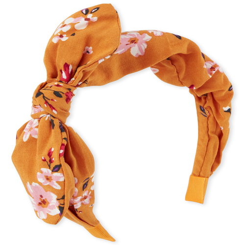 

Girls Floral Bow Headband - Orange - The Children's Place