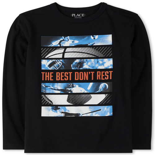 

Boys Boys Don't Rest Sports Graphic Tee - Black T-Shirt - The Children's Place