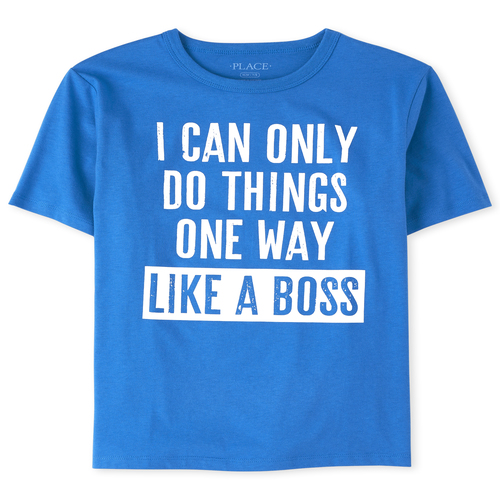 

Boys Boys Like A Boss Graphic Tee - Blue T-Shirt - The Children's Place