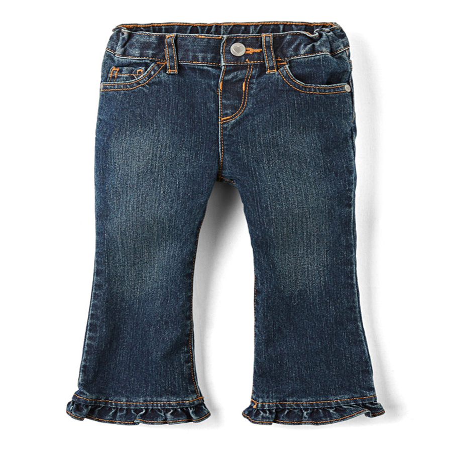 Toddler Girls Basic Ruffle Flare Jeans - Sapphire Wash | The Children's ...
