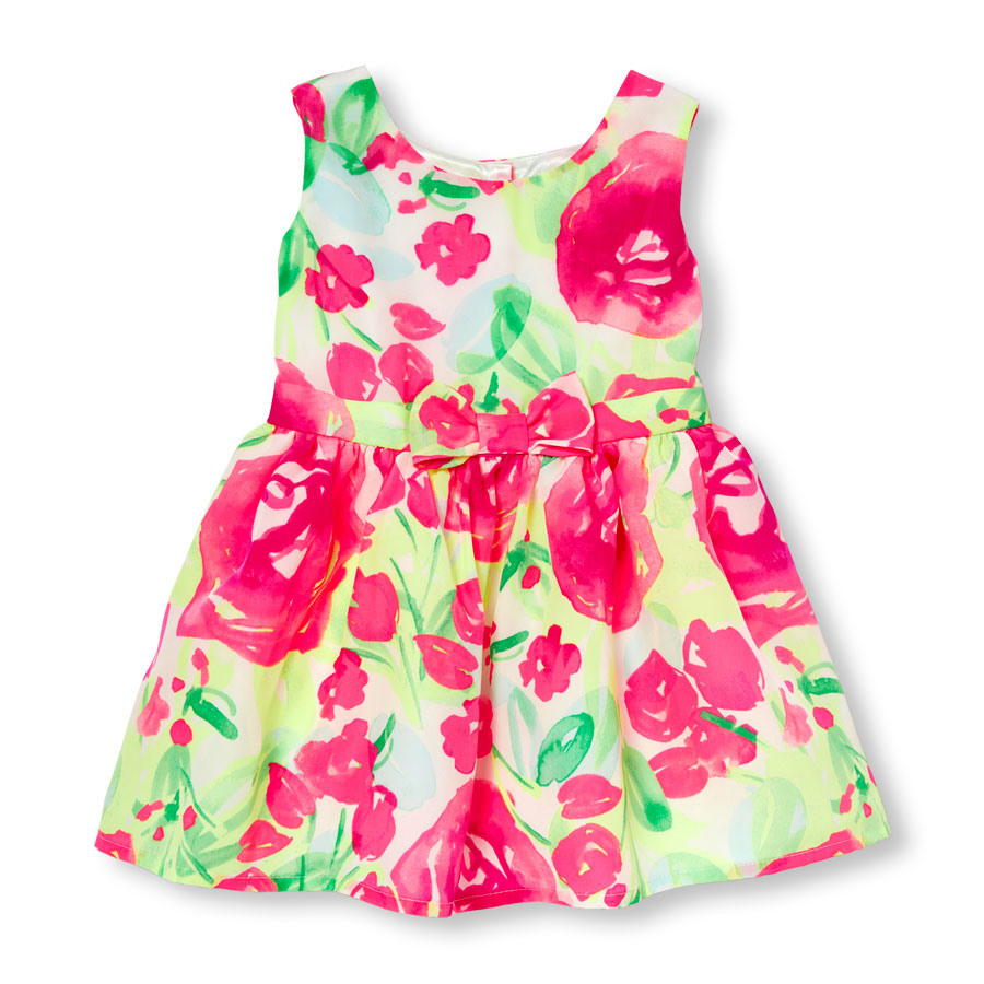 Girls Sleeveless Flower Print Dress | The Children's Place
